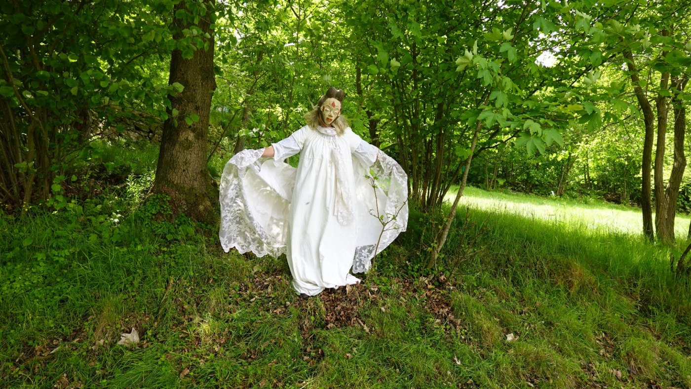 Mask being in the landscape